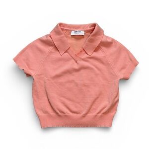 Double Zero Cropped Peach Polo